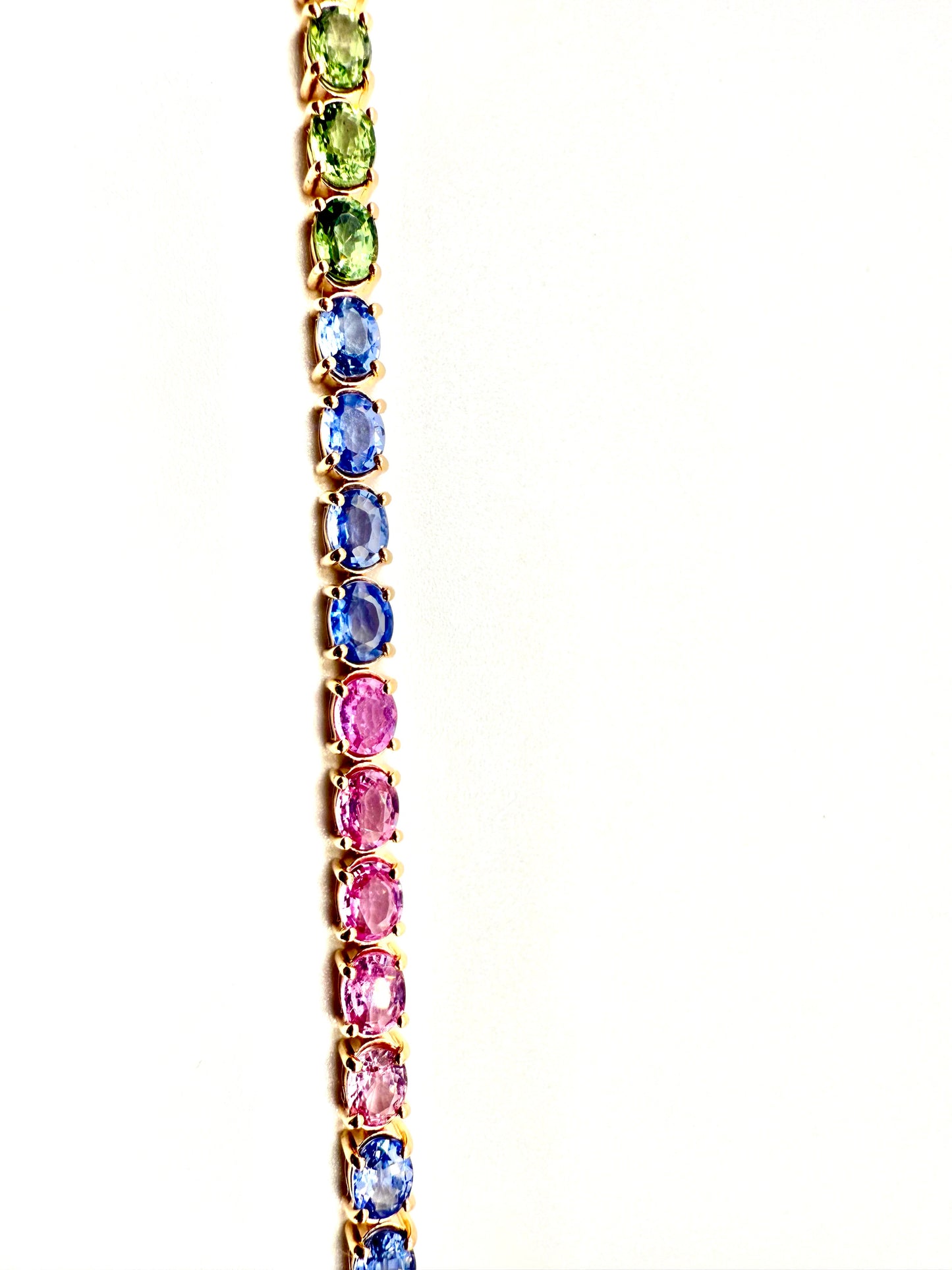 14k Large Oval Sapphire Rainbow Bracelet